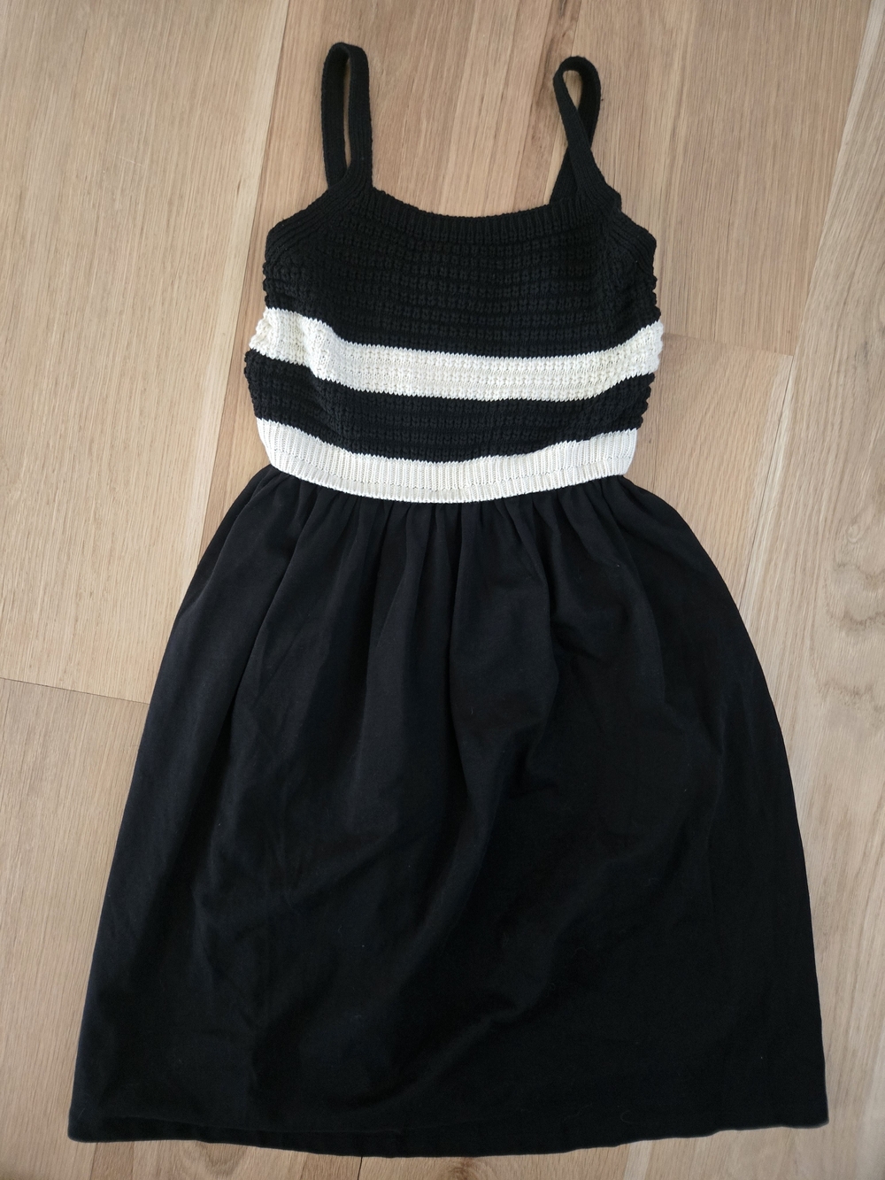 Zara Girl's Black & Off White Crochet Bodice Dress